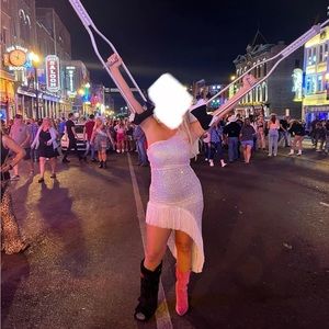 Bella and Bloom sequin and fringe dress. Bachelorette, Bridal, party dress.